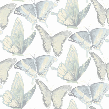 Chesapeake Thoreau Janetta Butterfly Wallpaper - Mint