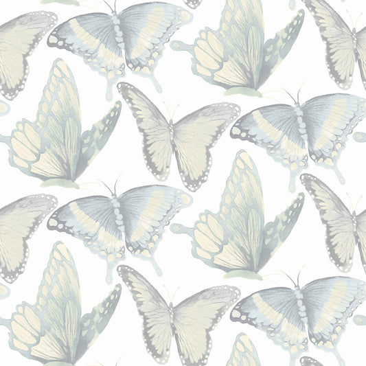 Chesapeake Thoreau Janetta Butterfly Wallpaper - Mint