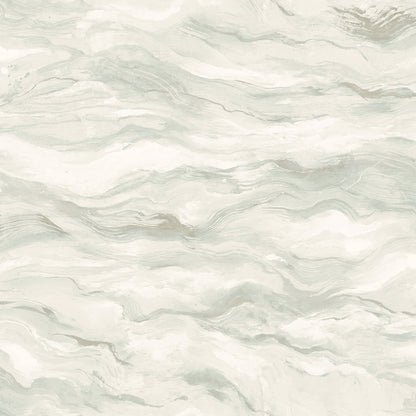 Chesapeake Thoreau Cirrus Wave Wallpaper - Light Blue