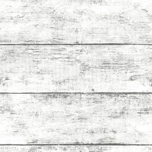 Chesapeake Thoreau Cabin Wood Planks Wallpaper - White