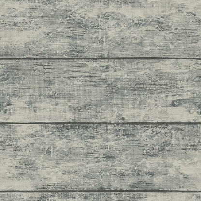 Chesapeake Thoreau Cabin Wood Planks Wallpaper - Teal