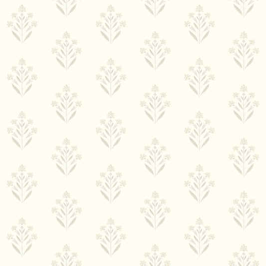 Chesapeake Kinfolk Kova Floral Crest Wallpaper - Dove