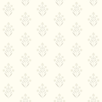 Chesapeake Kinfolk Kova Floral Crest Wallpaper - Dove