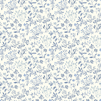 Chesapeake Kinfolk Tarragon Dainty Meadow Wallpaper - Blue