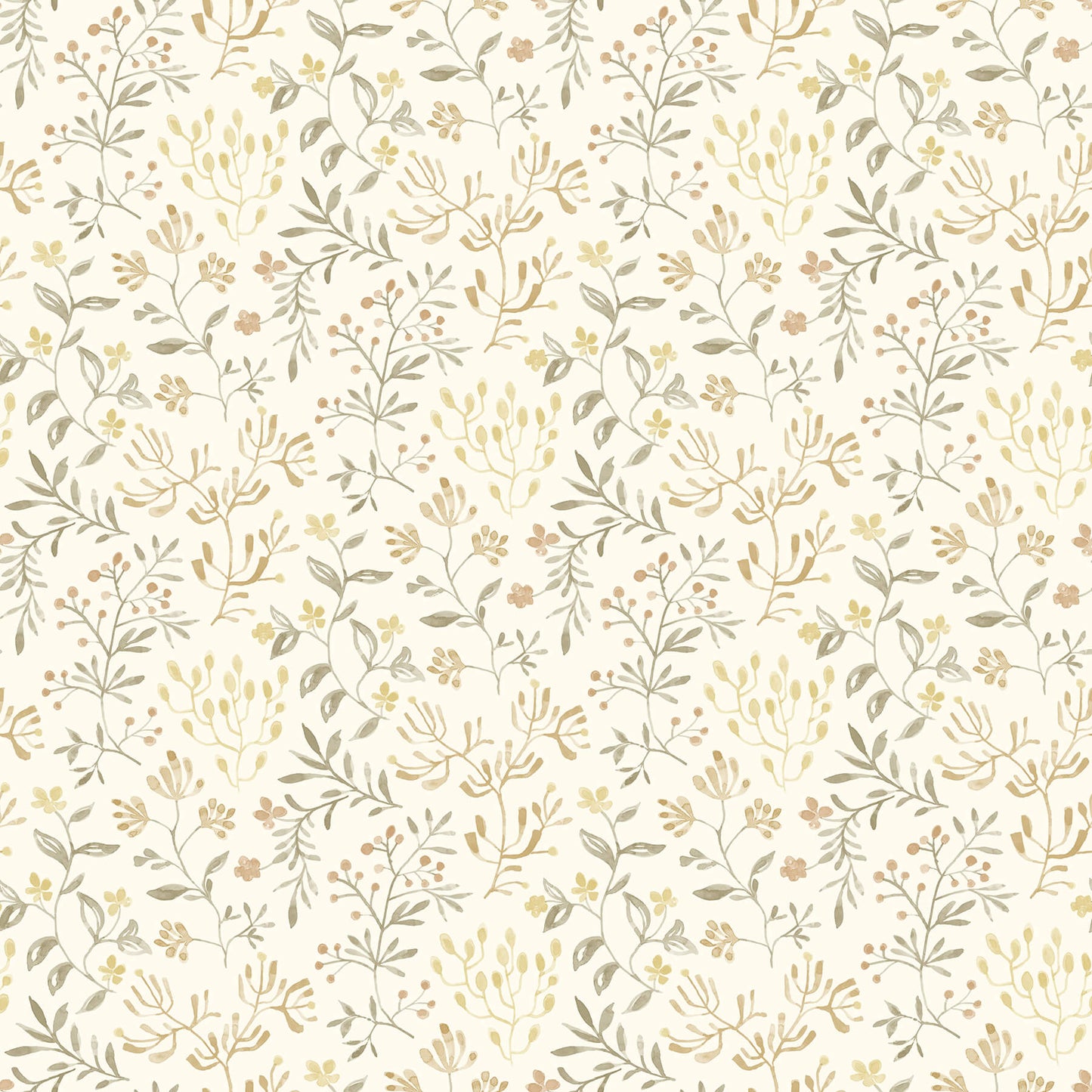 Chesapeake Kinfolk Tarragon Dainty Meadow Wallpaper - Honey