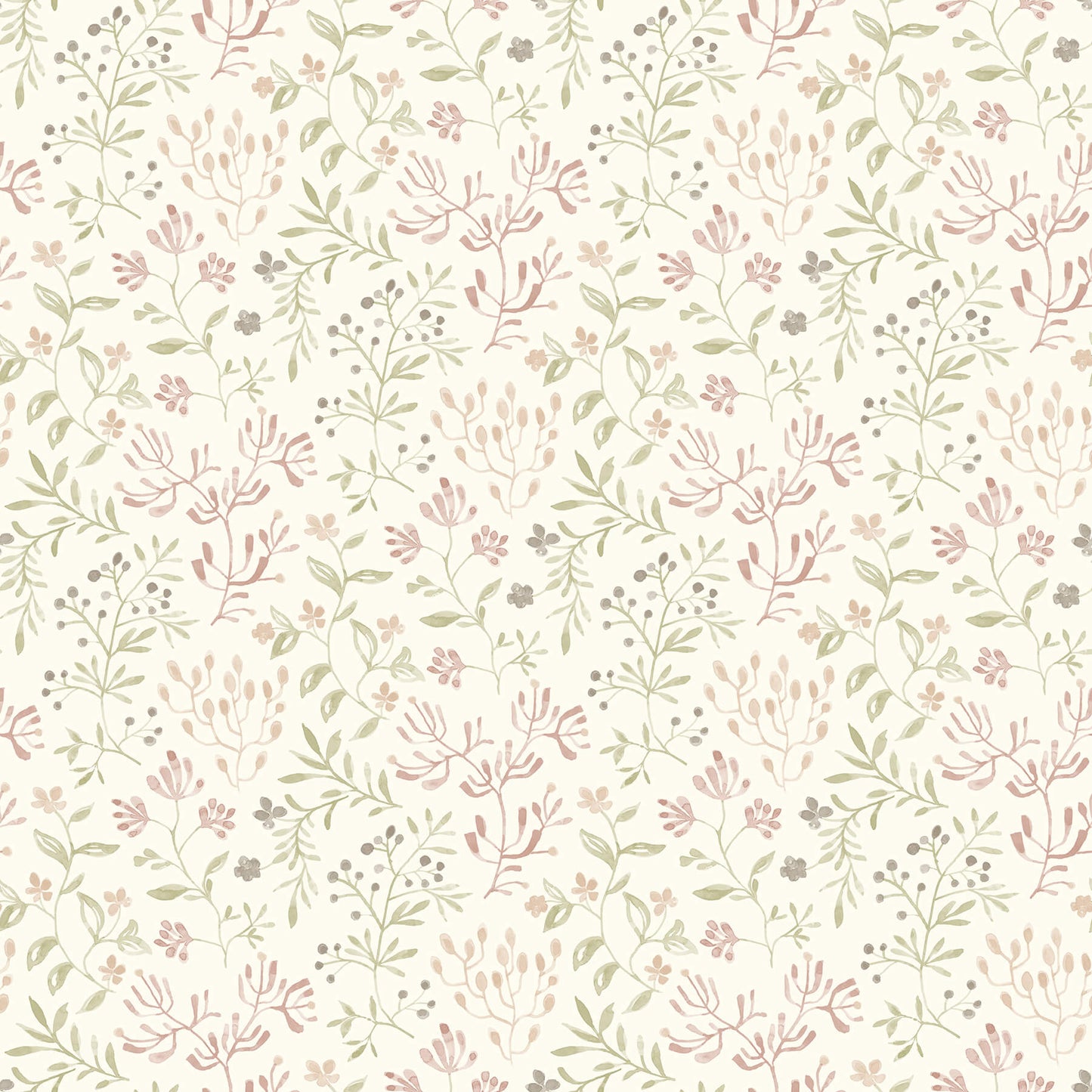 Chesapeake Kinfolk Tarragon Dainty Meadow Wallpaper - Blush