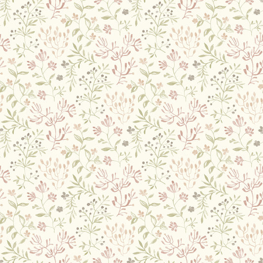 Chesapeake Kinfolk Tarragon Dainty Meadow Wallpaper - Blush