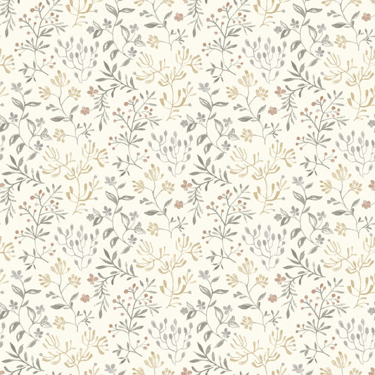 Chesapeake Kinfolk Tarragon Dainty Meadow Wallpaper - Grey