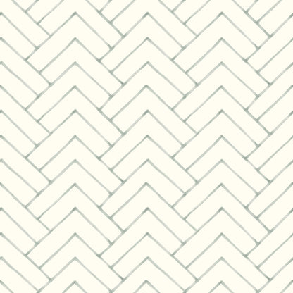 Chesapeake Kinfolk Oswin Herringbone Wallpaper - Teal