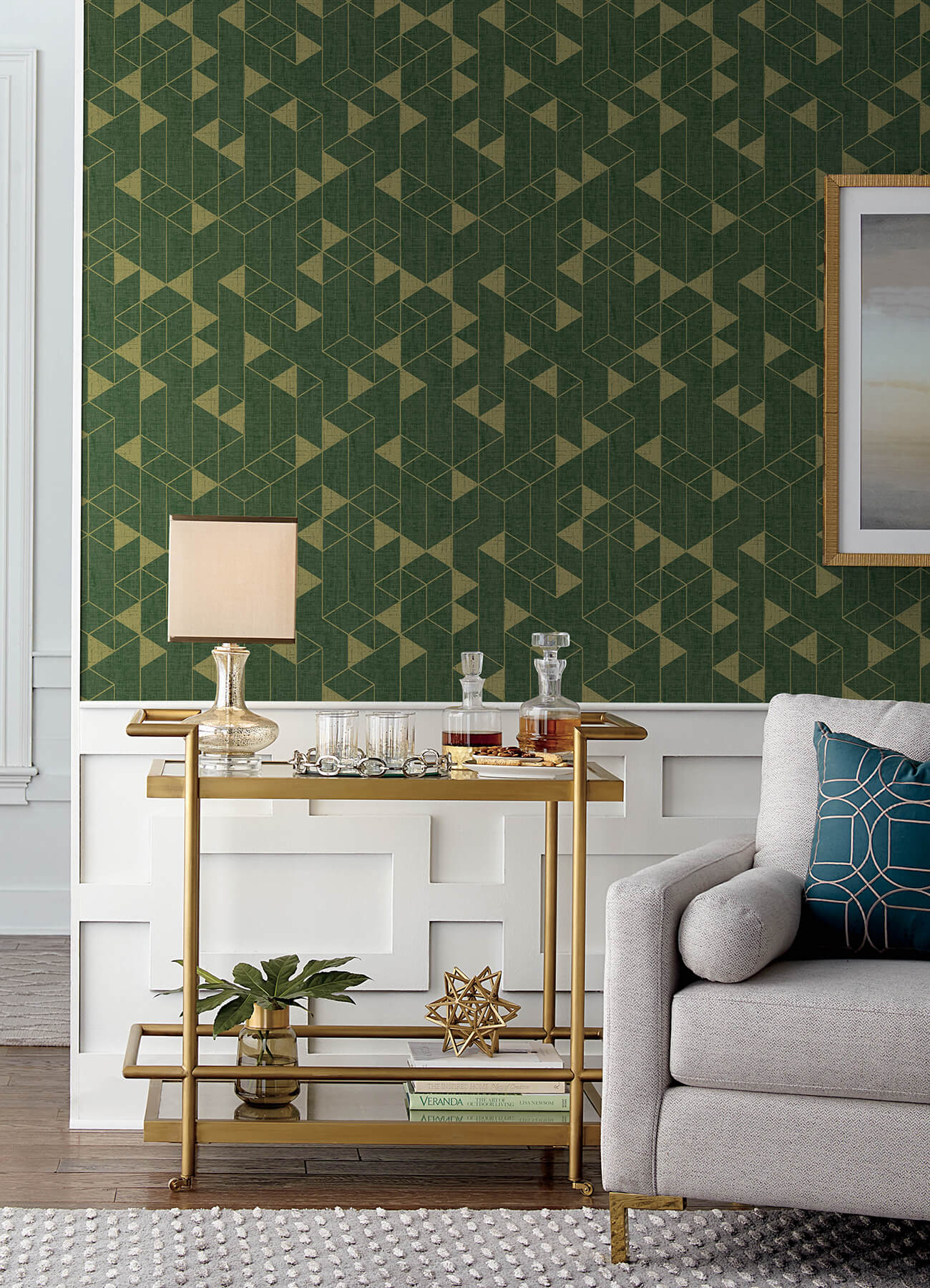 Scott Living III Fairbank Wallpaper - Evergreen Linen