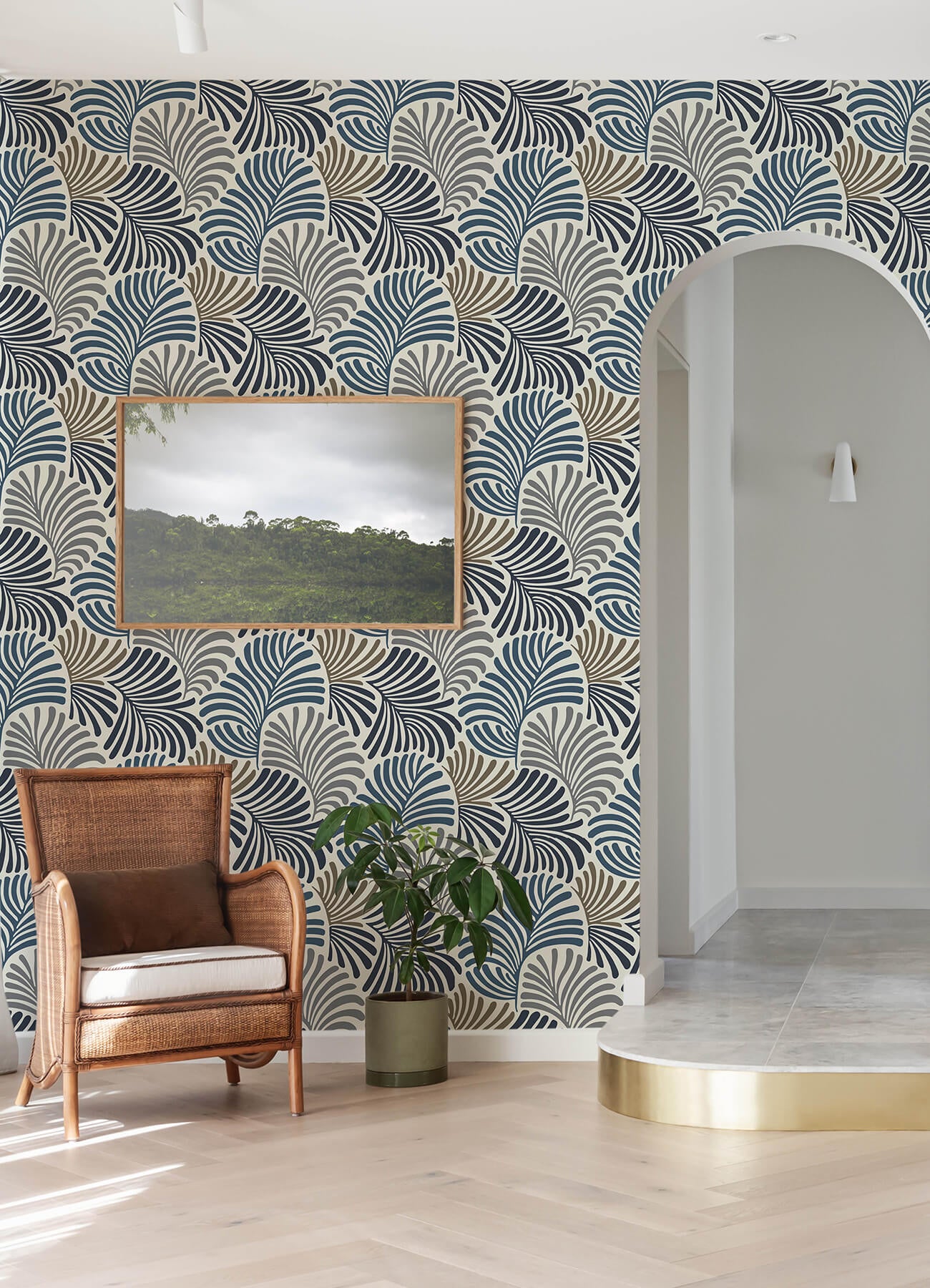 Scott Living III Trousdale Wallpaper - Dark Blue