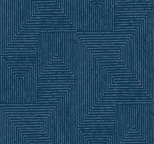 Scott Living III Mortenson Wallpaper - Navy Blue