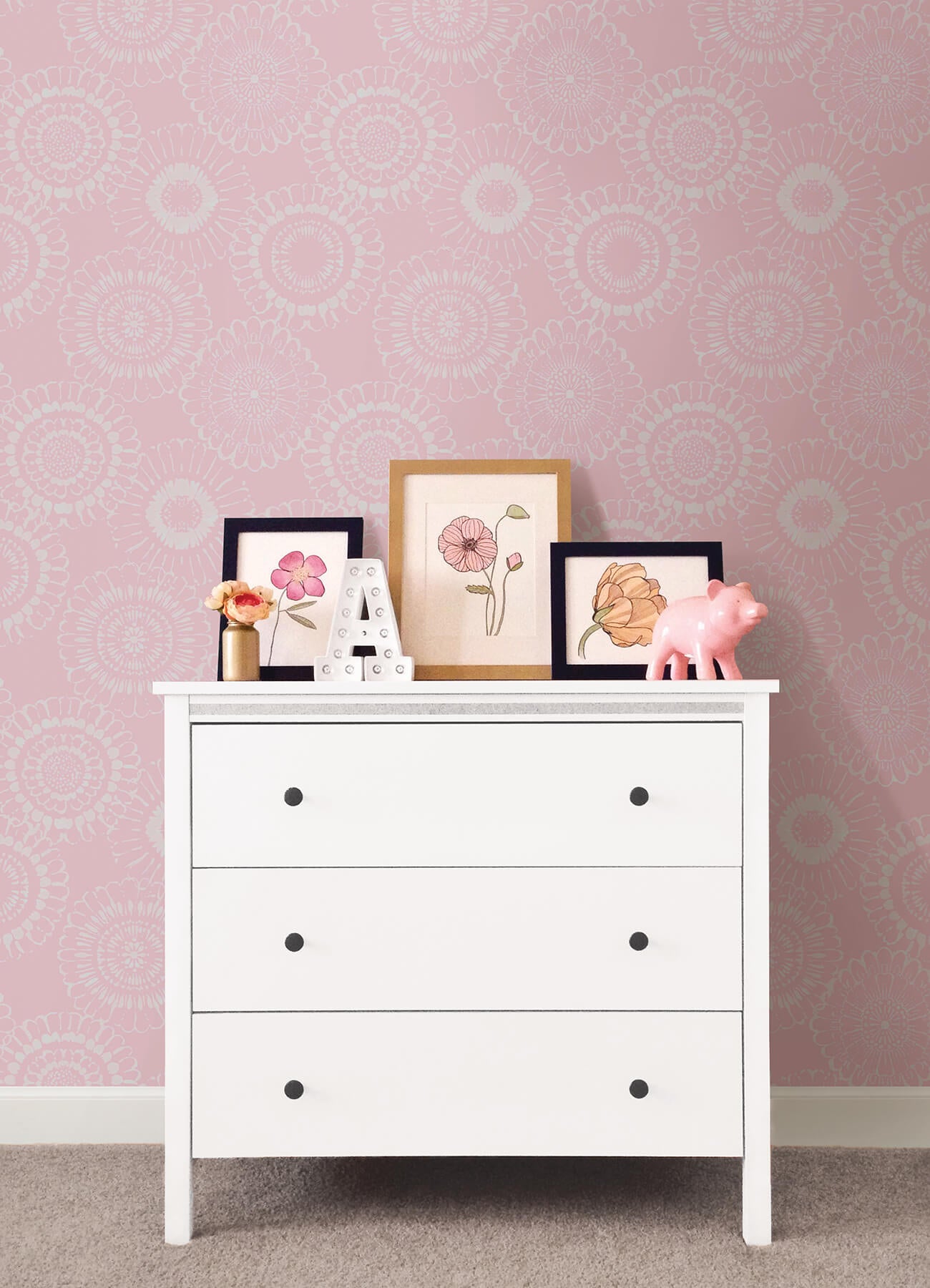 Chesapeake Fable Sonnet Floral Wallpaper - Pink