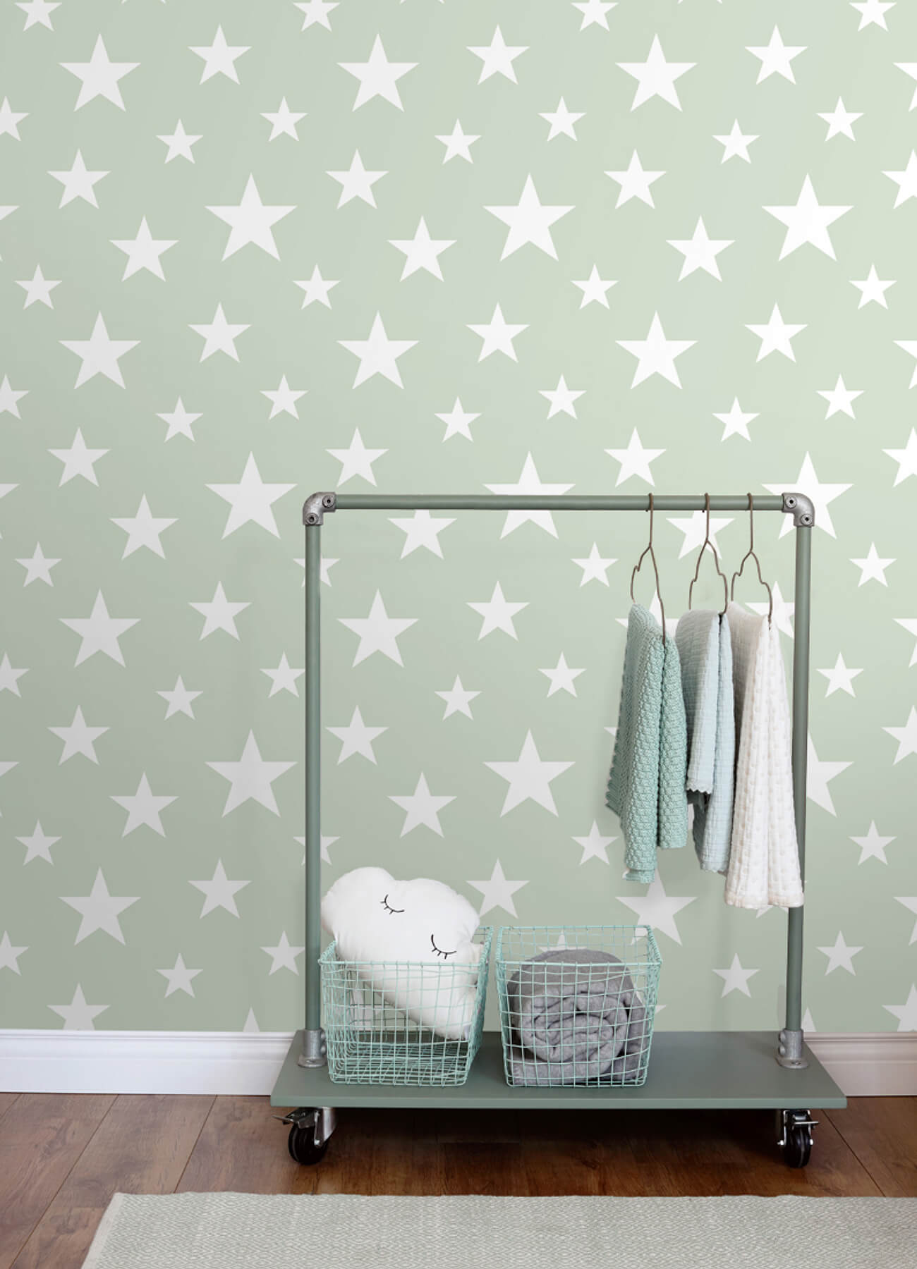 Chesapeake Fable Amira Stars Wallpaper - Sage