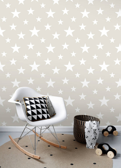 Chesapeake Fable Amira Stars Wallpaper - Taupe