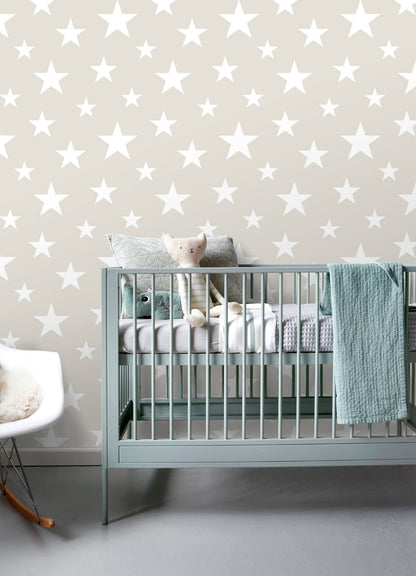 Chesapeake Fable Amira Stars Wallpaper - Taupe