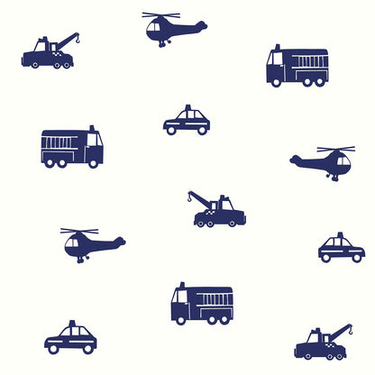 Chesapeake Fable Briony Vehicles Wallpaper - Navy