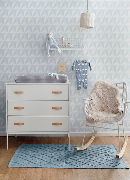 Chesapeake Fable Adella Geometric Wallpaper - Sky Blue