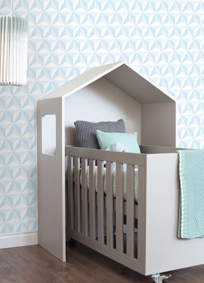 Chesapeake Fable Adella Geometric Wallpaper - Sky Blue