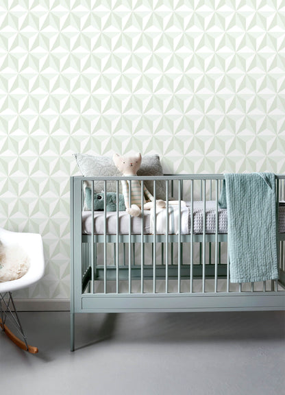 Chesapeake Fable Adella Geometric Wallpaper - Sage