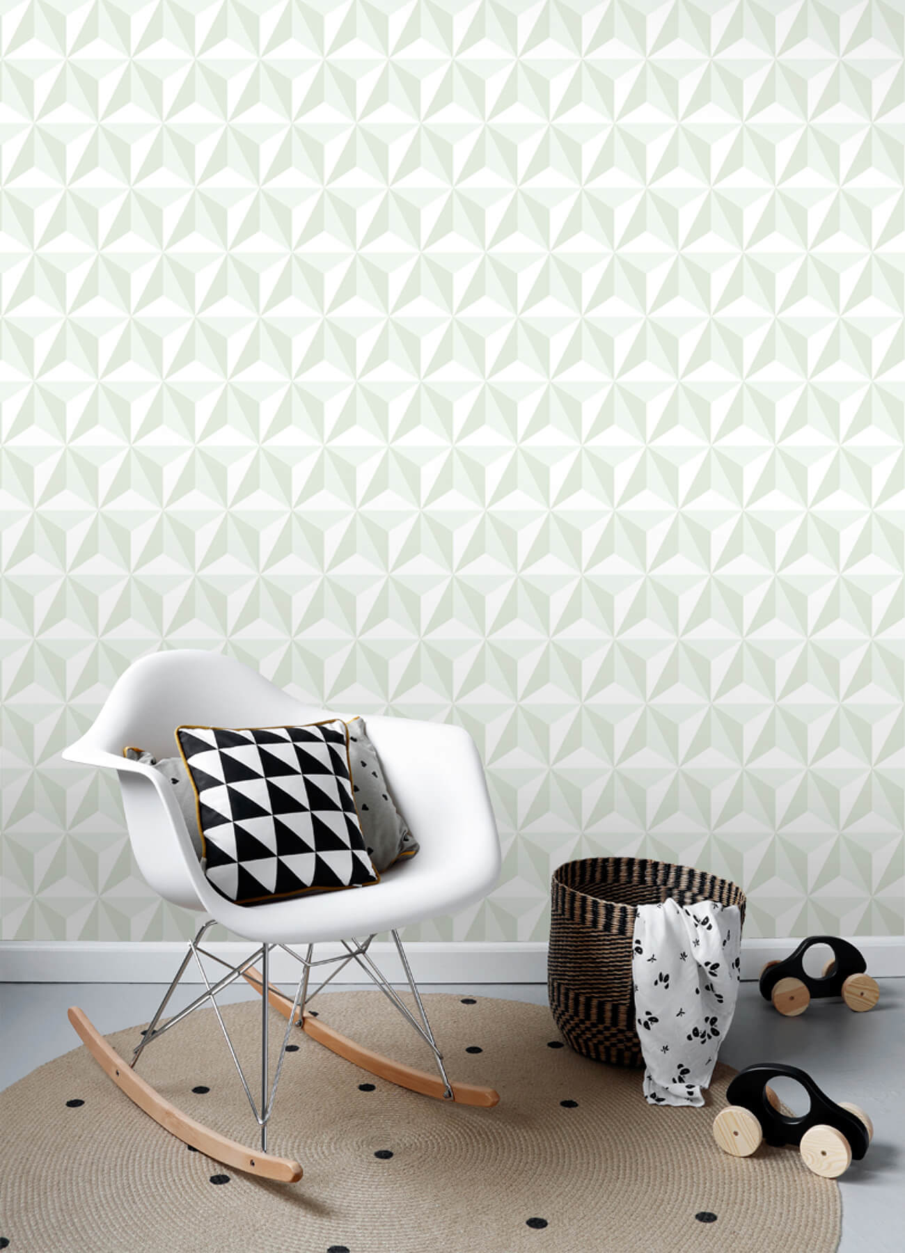 Chesapeake Fable Adella Geometric Wallpaper - Sage