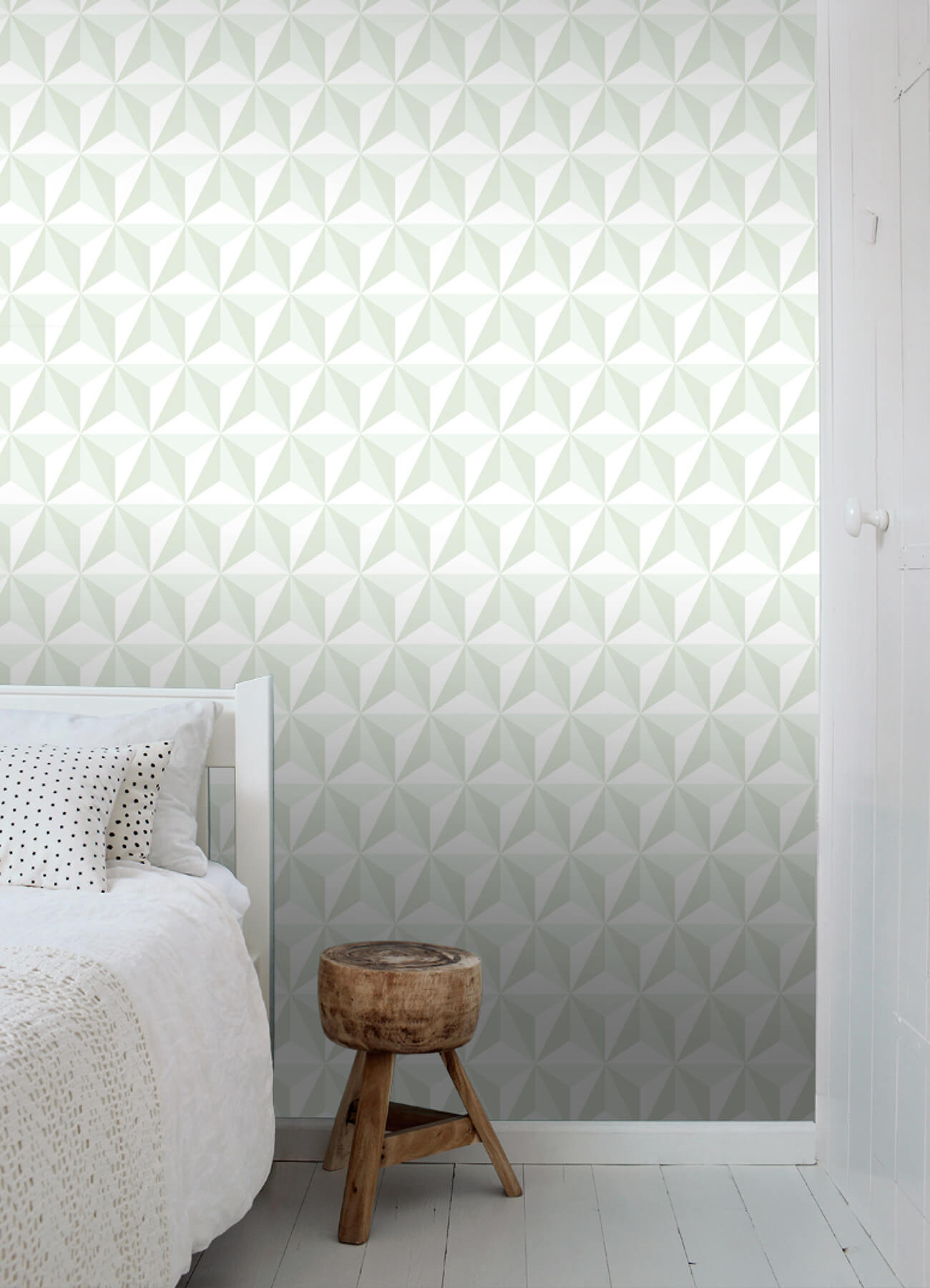 Chesapeake Fable Adella Geometric Wallpaper - Sage