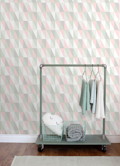 Chesapeake Fable Inez Geometric Wallpaper - Pastel