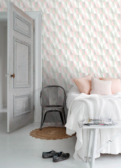 Chesapeake Fable Inez Geometric Wallpaper - Pastel