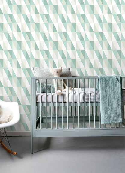 Chesapeake Fable Inez Geometric Wallpaper - Teal