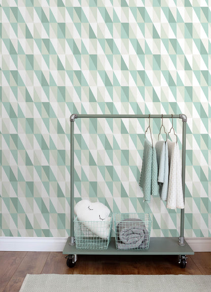 Chesapeake Fable Inez Geometric Wallpaper - Teal