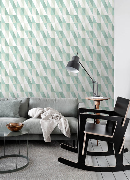 Chesapeake Fable Inez Geometric Wallpaper - Teal