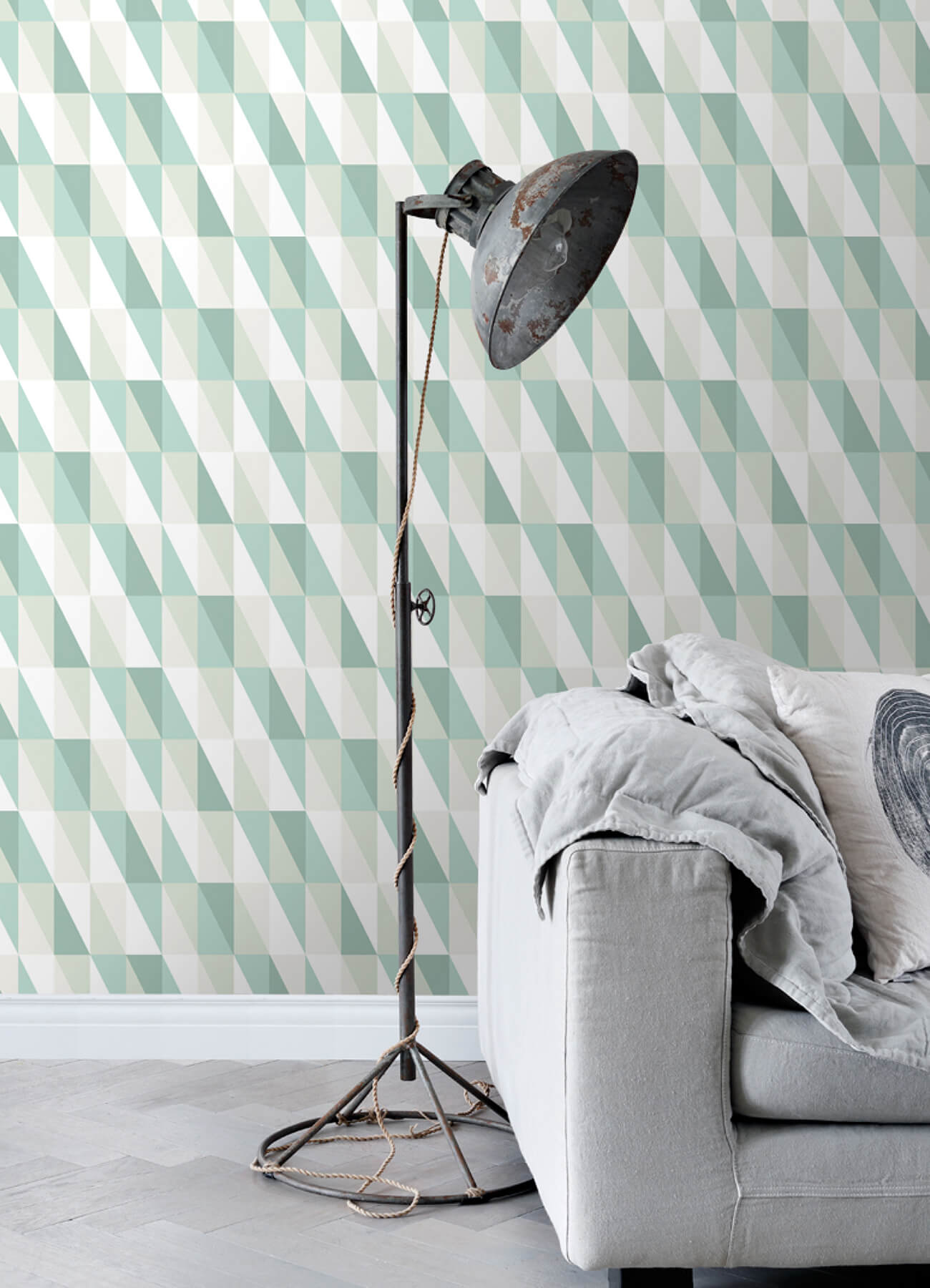 Chesapeake Fable Inez Geometric Wallpaper - Teal