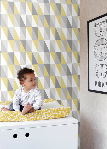 Chesapeake Fable Inez Geometric Wallpaper - Mustard