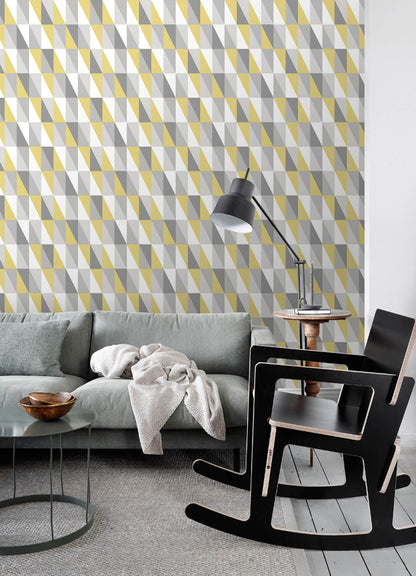 Chesapeake Fable Inez Geometric Wallpaper - Mustard