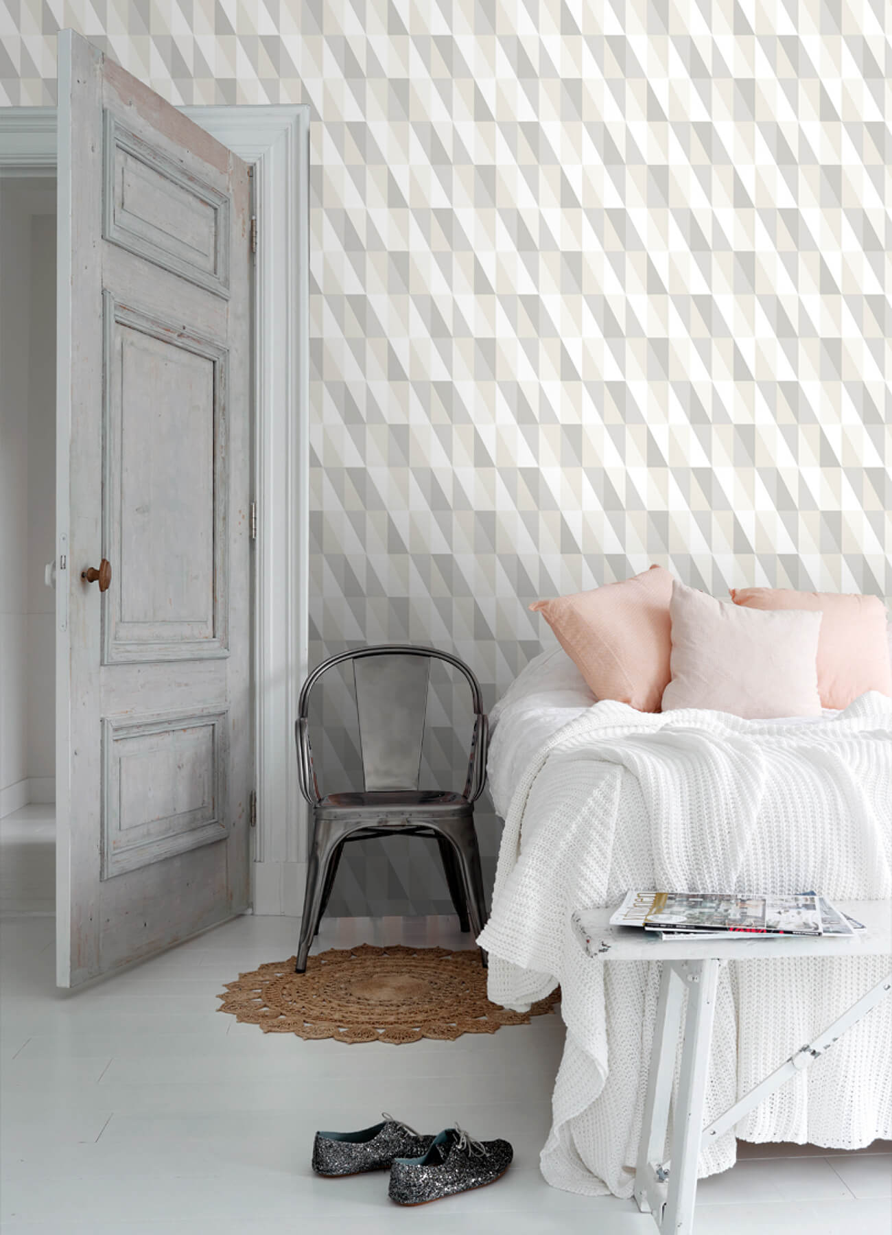 Chesapeake Fable Inez Geometric Wallpaper - Neutral