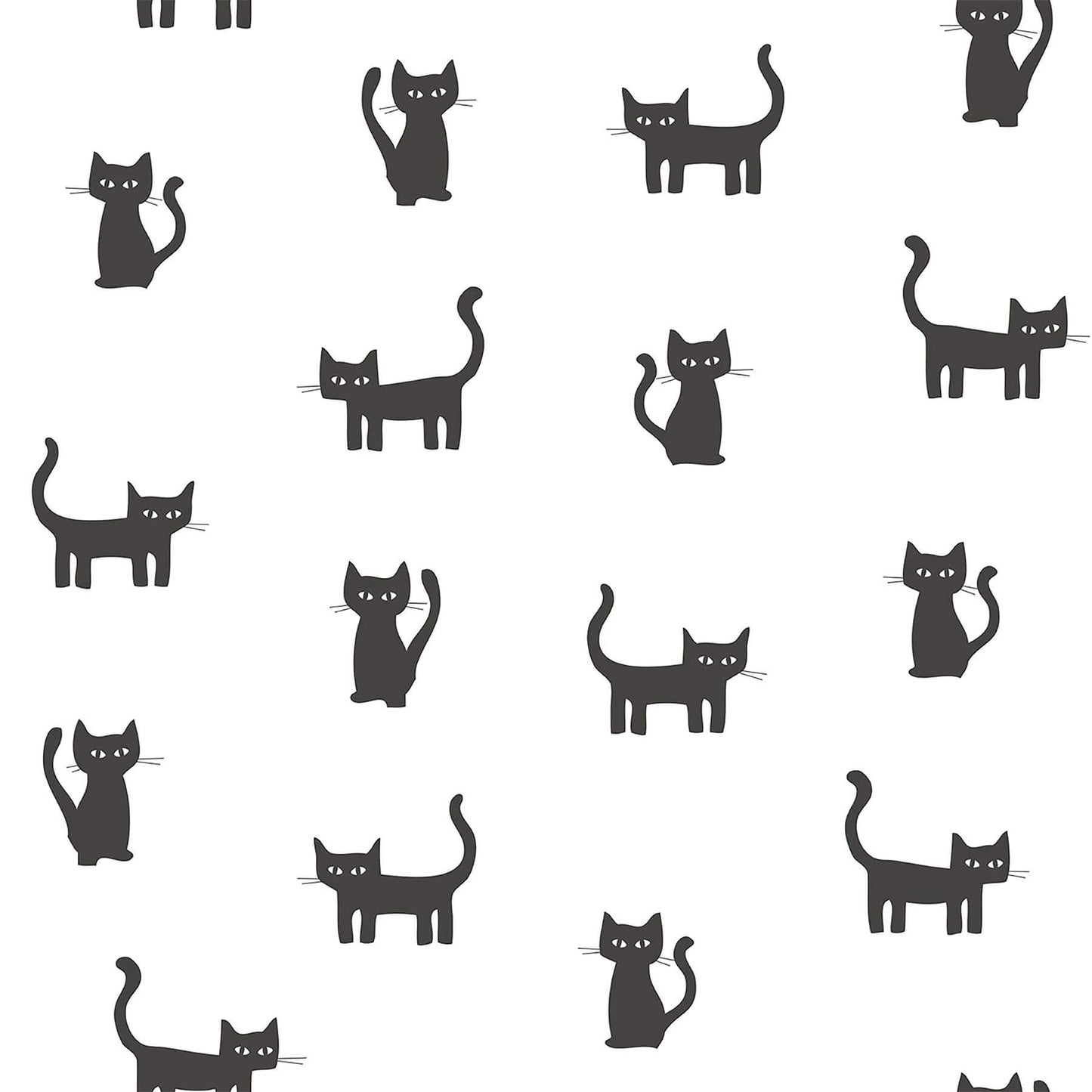 Chesapeake Fable Delia Kitty Wallpaper - Black