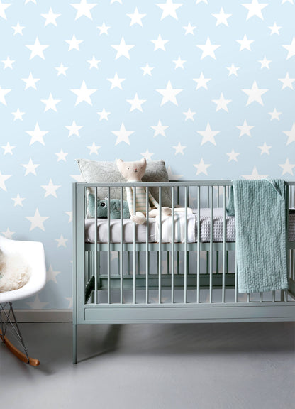 Chesapeake Fable Amira Stars Wallpaper - Sky Blue