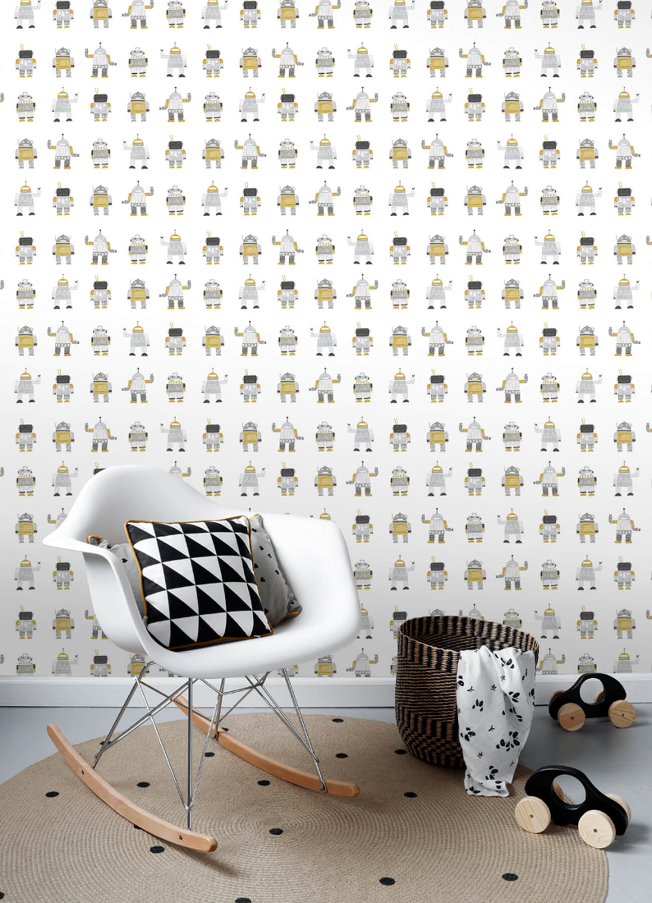 Chesapeake Fable Callum Robots Wallpaper - Gold