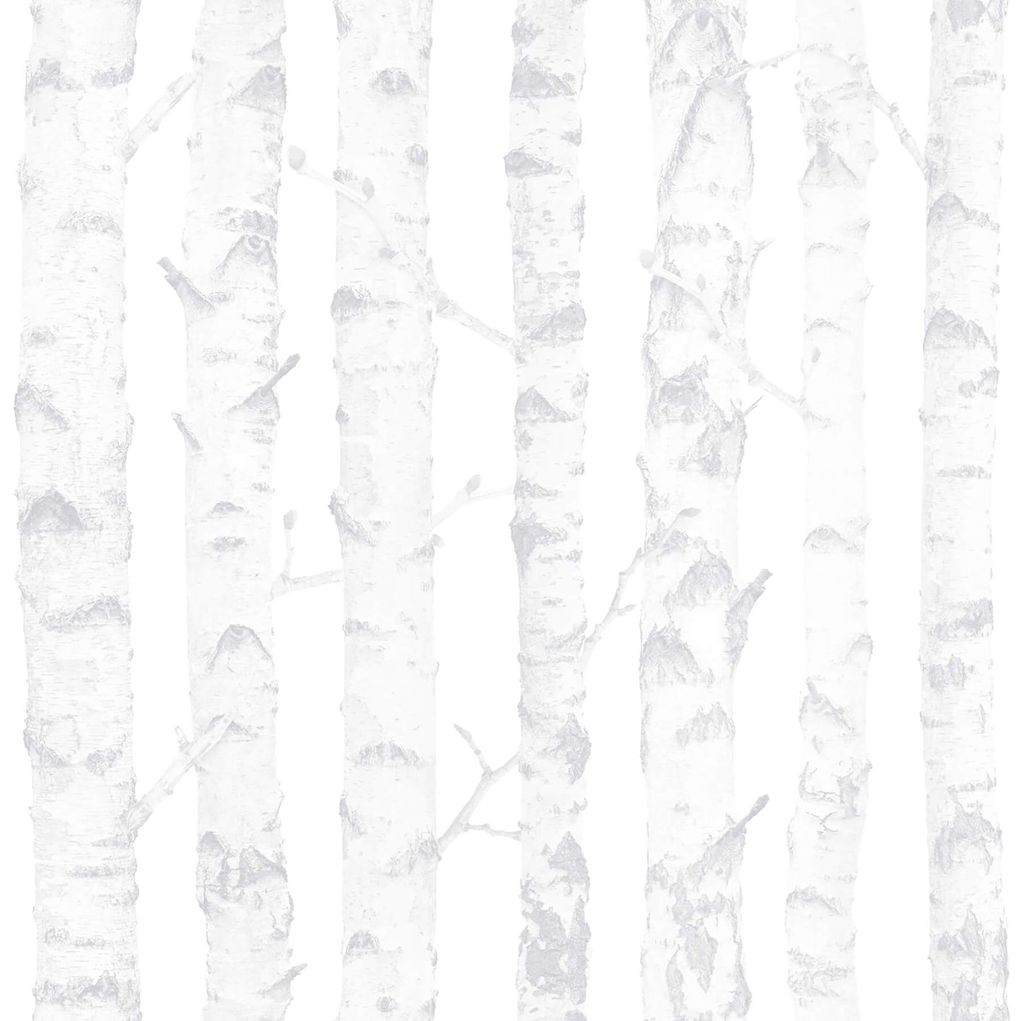 Chesapeake Fable Birdie Birch Wallpaper - Grey