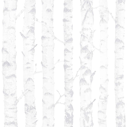 Chesapeake Fable Birdie Birch Wallpaper - Grey