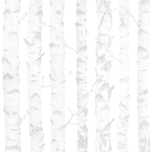 Chesapeake Fable Birdie Birch Wallpaper - Grey