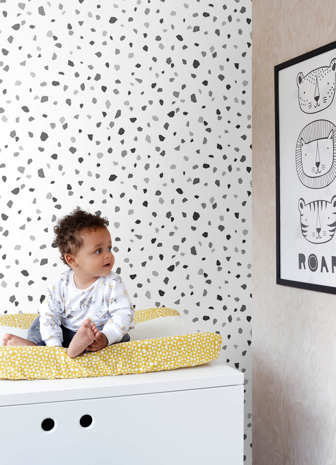 Chesapeake Fable Ona Terrazzo Wallpaper - Charcoal