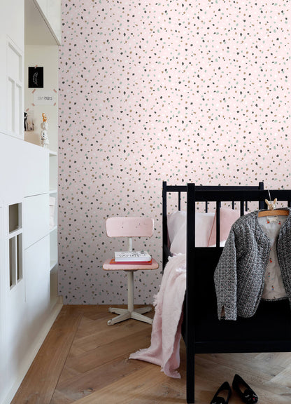 Chesapeake Fable Ona Terrazzo Wallpaper - Pink