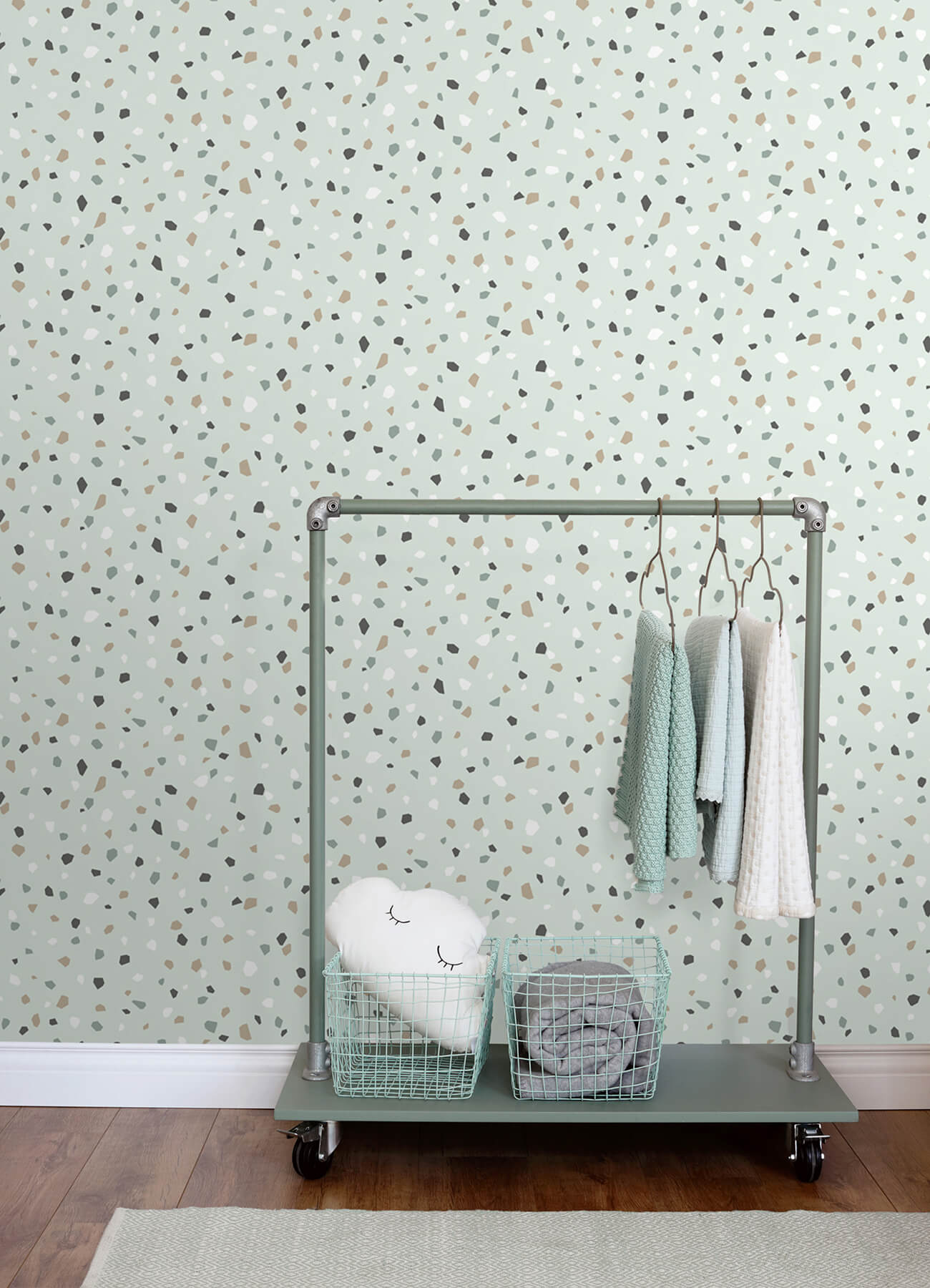 Chesapeake Fable Ona Terrazzo Wallpaper - Mint