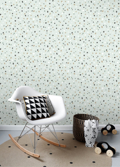 Chesapeake Fable Ona Terrazzo Wallpaper - Mint