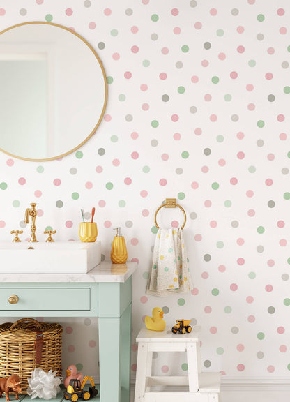 Chesapeake Fable Jubilee Dots Wallpaper - Pink