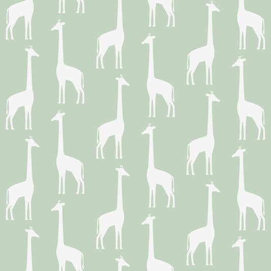 Chesapeake Fable Vivi Giraffe Wallpaper - Sage