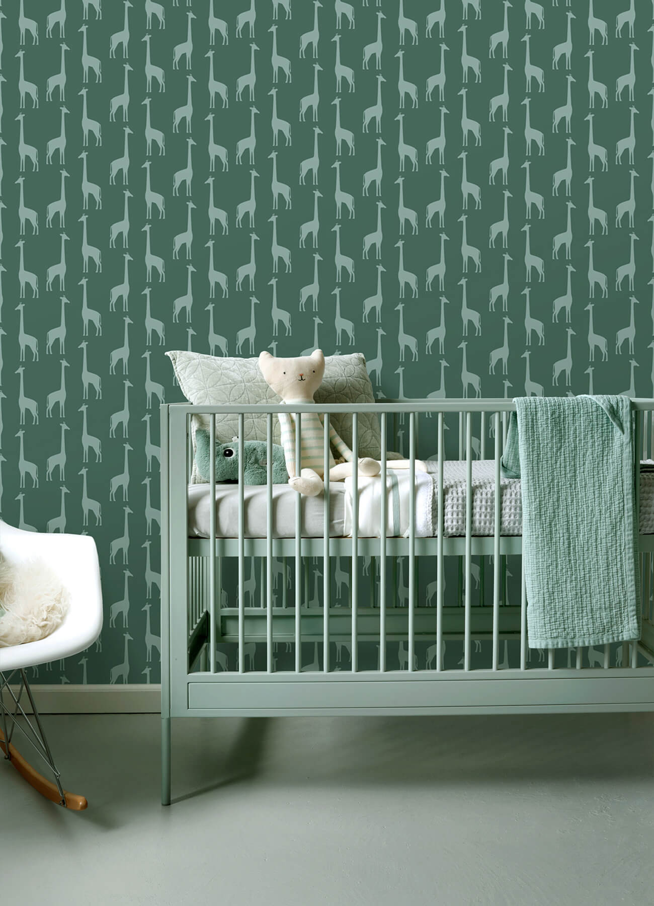 Chesapeake Fable Vivi Giraffe Wallpaper - Teal