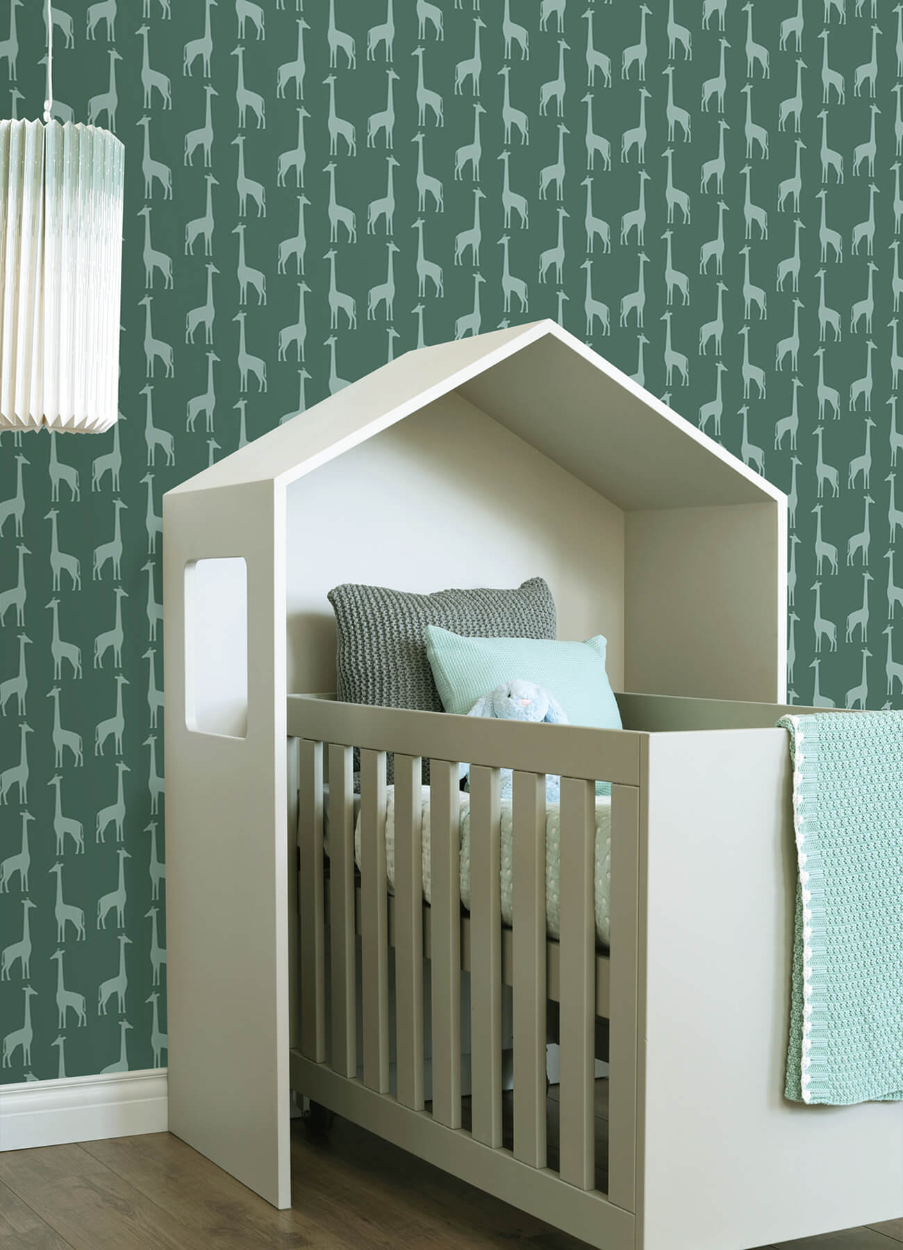 Chesapeake Fable Vivi Giraffe Wallpaper - Teal