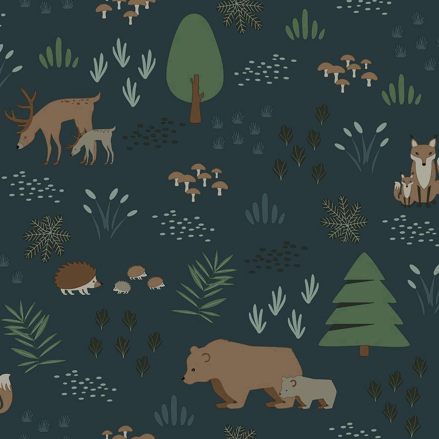 Chesapeake Fable Finola Bears Wallpaper - Dark Blue